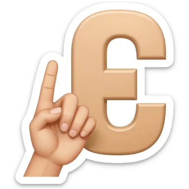 Letter E hand emoji sticker