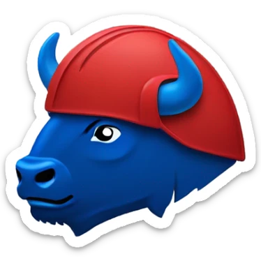 Bison wearing a Buffalo Bills helmet sticker