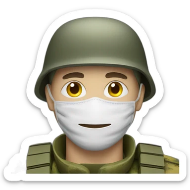 ukrainian soldier face in a mask sticker