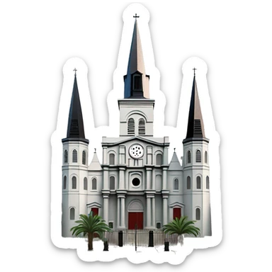 Realistic new orleans st.louis cathedral  sticker