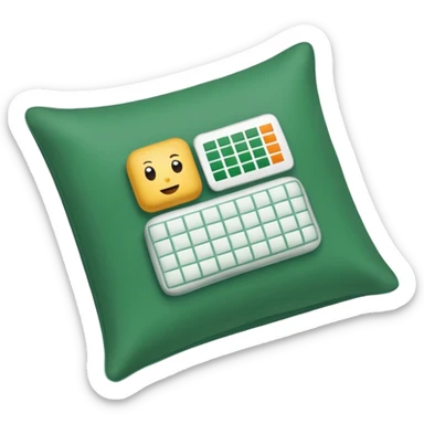 excel spreadsheet on a pillow sticker