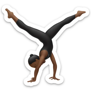 black gymnast doing handstand sticker