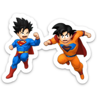 Goku cachetada a Superman sticker