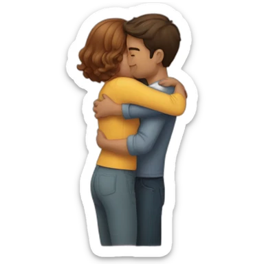 romantic hug sticker