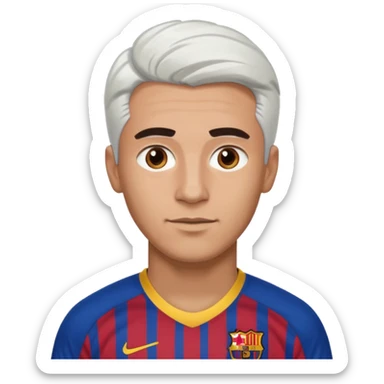 araujo футболист с белыми волосами и коричневыми бровями  в футболке барселоны sticker