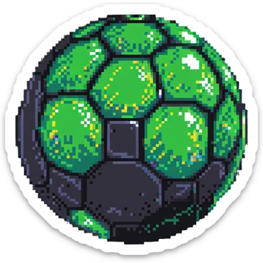 slime disco ball, pixel art style, sparkly highlights sticker