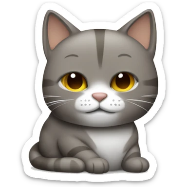 Sleepy cat in grey\brown sticker