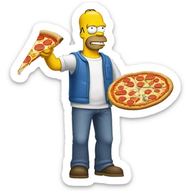  Homer prépare une pizza sticker