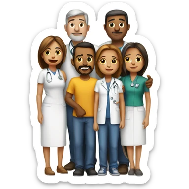 familia en casa por enfermedad sticker