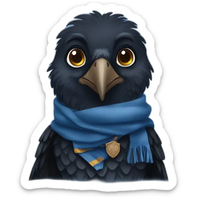 Ravenclaw raven wearing scarf hogwarts sticker