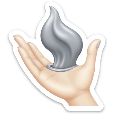 hand with grey cream  sticker