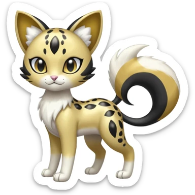 Shiny Soft Smooth Meloetta-Meicoomon-Gatomon-Liepard-Pokémon-Digimon-Fakémon-fusion-hybrid-creature sticker