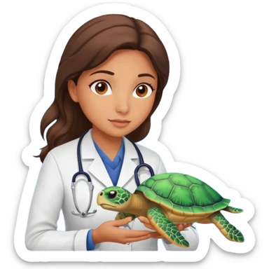 woman veterinary with a sea turtle sticker