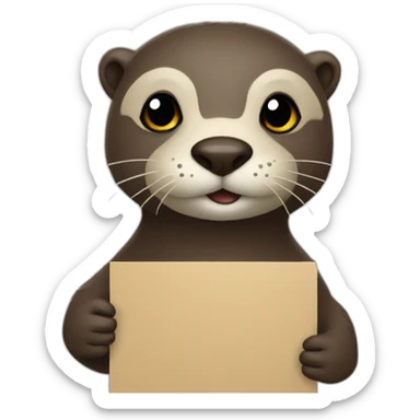 otter holding a sign where he wrote GG sticker