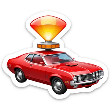 red ford torine from starsky and hutch with flashing light on top sticker