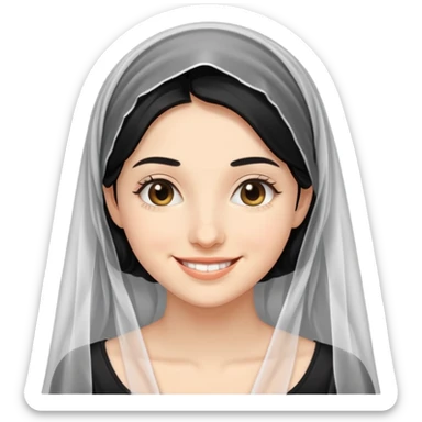 "- Nữ
- 20 tuổi
- Da trắng
- Tóc đen
- Đầu đội lúp
- Mặt cười mỉm
" sticker