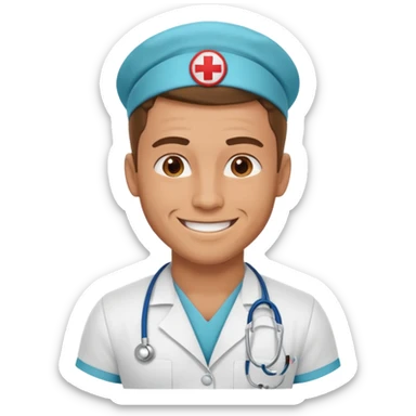 Muscular guy nurse sticker