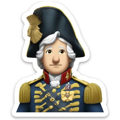 King George the III wearing an army uniform mounted atop a house  sticker