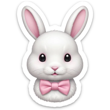 white bunny with pink bowtie sticker