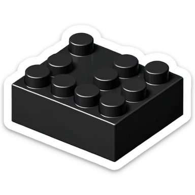A good looking, realistic and isometric lego black on white background sticker