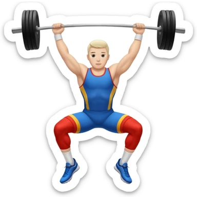 white sportsman in the playground, dressed  in sport suit on sports horizontal bars sticker