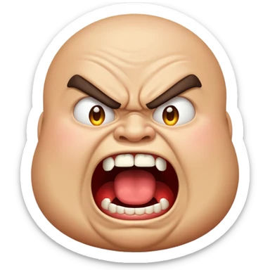 gum tsion emoji very not nice rude shouting ragebaiter fat ugly sticker