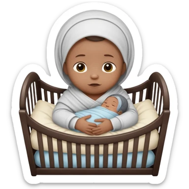Dark baby in crib sticker