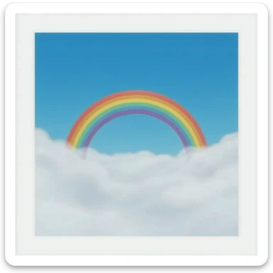 rainbow and cloud sticker