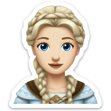 Winter Outfit, Slavic princess with blue eyes sticker