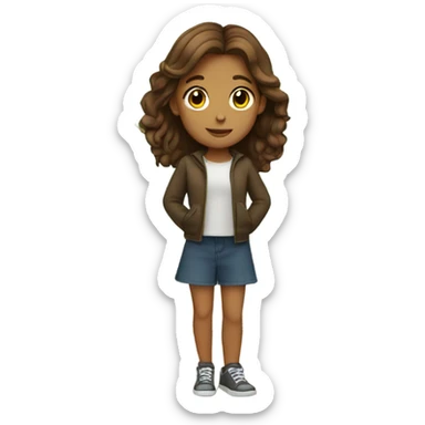 girl with brown hair outdoors sticker