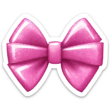 Sparkly pink bow sticker