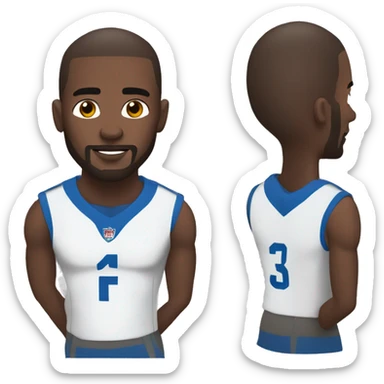 Skin fade African man with brown Eyes with light beard football uk sticker