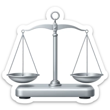 A minimal schematic drawing of a balance scale.  sticker