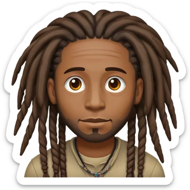 Black man with dreads sticker