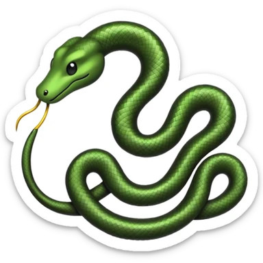 Minimalist emoji-style sticker of a bent paperclip shaped like a snake, wrapping onto itself. Thin black silhouette, no texture. sticker