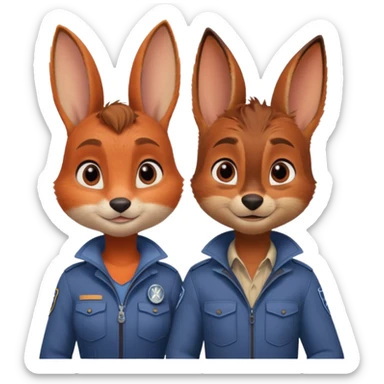 Judy hoopps and nick wilde human  sticker