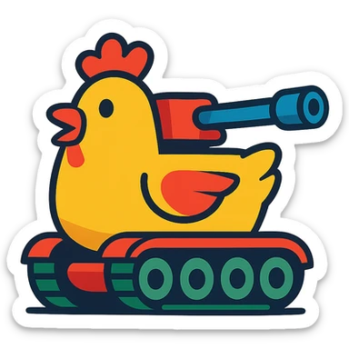 tank shaped like a chicken sticker