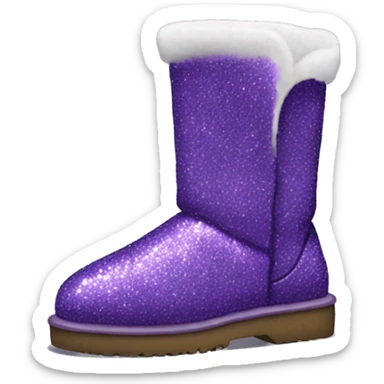 Realistic purple glitter and fur Ugg boots. sticker