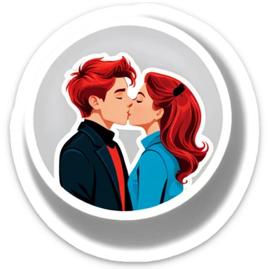 Giro red hair kiss boyfriend sticker