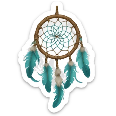 a hanging dreamcatcher with white background sticker