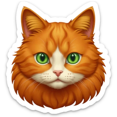 orange cat with no right eye  sticker