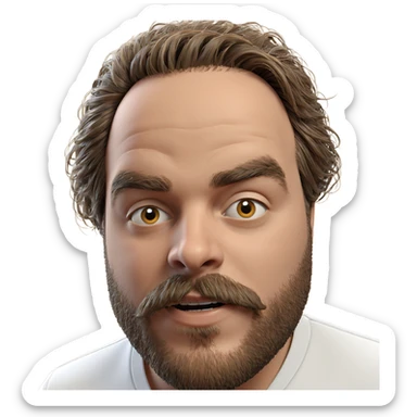 portrait of a bearded man sticker