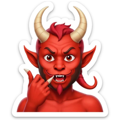 Creppy devil and shushing someone  🤫 like there figer over there mouth  like there lip is closed and the figers over and not useing the middle finger  sticker