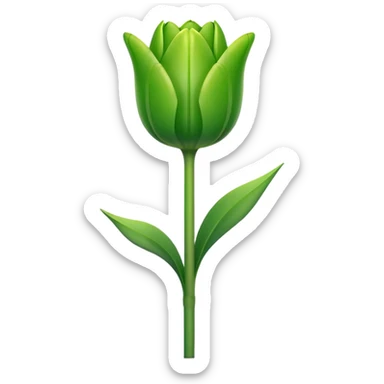 single green Tulip, straight stem sticker