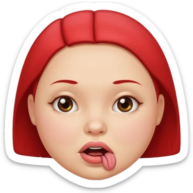 a girl face with lip bitting expressions. the face will be round and chubby. without hair sticker