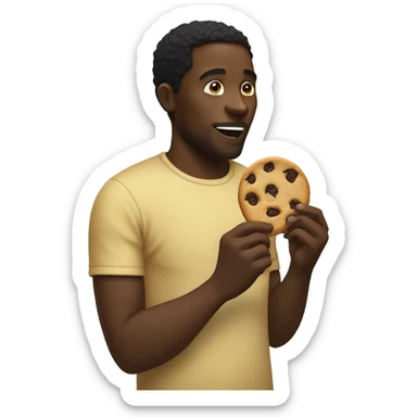 A black man eating a cookie  sticker