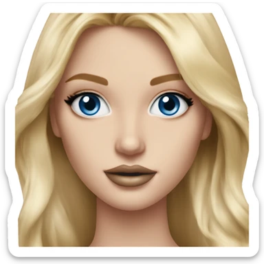 Realistic victoria secret model blonde blue eyes  sticker