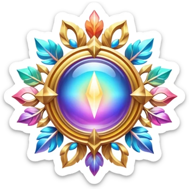 Epic divine legendary complex detailed iridescent gradients aesthetic-scenery-Decorations sticker