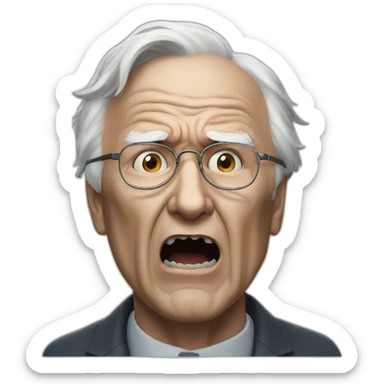 carl jung face screaming in fear sticker