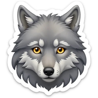 An abandoned and exiled grey wolf on the theme of symbolism sticker